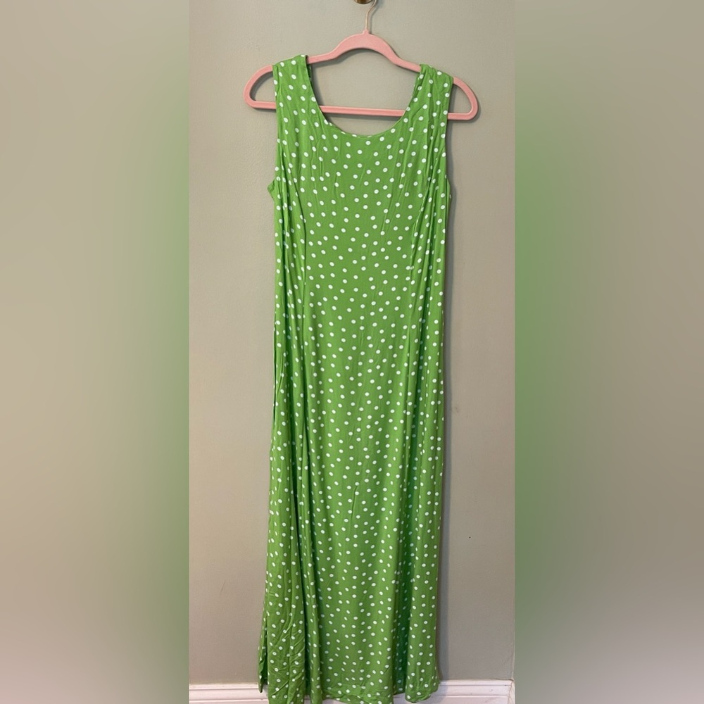 Vintage Tower Hill Collection Dress Size 12 - Green Polka Dot